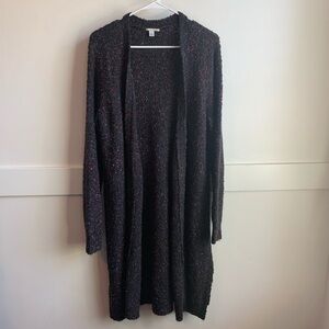 Halogen Black With Purple & Red Speckles Long Cardigan